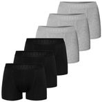 VIEN&KARL Erkek 6'lı Kutu Premium Boxer Siyah-Gri M