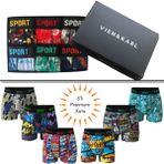 Vien&Karl Erkek Desenli 6’lı Premium Kutu Penye Pamuklu Likralı Boxer - 2XL