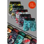 Vien&Karl Erkek Desenli Premium Penye Pamuklu Likralı Boxer - 10'lu Set