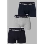 Vien&Karl Erkek Siyah Gri Lacivert Paket Düz Likralı Boxer Şort 3’Lü