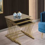 Vienna Zigon Sehpa, Gold Bronz