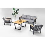 Vieno Home Garden Artemis Plus 3'lü Bahçe Balkon Oturma Grubu Antrasit