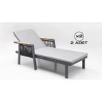Vieno Home Garden Artemis Plus Alüminyum Şezlong Antrasit (2 Adet)