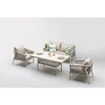 Vieno Home Garden Calisto Mini Bahçe Balkon Oturma Grubu Krem