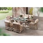 Vieno Home Garden Dora Rolex Rattan Oturma Grubu Kahverengi