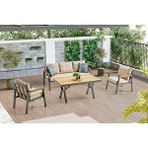 Vieno Home Garden Efes Midi Alüminyum Bahçe Balkon Oturma Grubu Cappuccino Cappucino