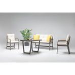 Vieno Home Garden Efes Mini Alüminyum 2'li Bahçe Balkon Oturma Grubu Cappuccino Kahverengi