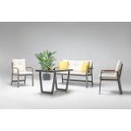 Vieno Home Garden Efes Mini Alüminyum Bahçe Balkon Oturma Grubu Cappuccino