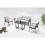 Vieno Home Garden Efes Mini Bahçe Balkon Oturma Grubu Antrasit