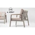 Vieno Home Garden Efes Mini Sandalye Cappuccino (4 Adet)