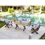 Vieno Home Garden Lotus Bahçe Balkon Oturma Grubu - Antrasit