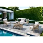 Vieno Home Garden Midilli 3'lü Rattan Bahçe Balkon Oturma Grubu