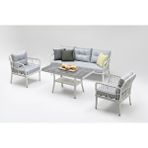 Vieno Home Garden Midilli Midi Rattan Bahçe Balkon Oturma Grubu Gri