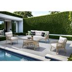 Vieno Home Garden Midilli Rattan Bahçe Balkon Oturma Grubu Bej