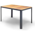 Vieno Home Garden Rita Alüminyum Bahçe Balkon Masa Ahşap Tablalı (90X160) Antrasit