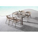 Vieno Home Garden Rita Alüminyum Bahçe Balkon Masa Takımı Hpl Kompakt Tablalı (80X140) Cappuccino