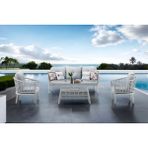 Vieno Home Garden Rodos Rattan Bahçe Balkon Oturma Grubu - Gri