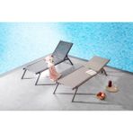 Vieno Home Garden Vegas Alüminyum File Bahçe Balkon Şezlong Kolsuz Cappuccino