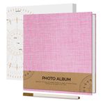 Vienrose Kendinden Yapışkanlı 10x15 Fotoğraf Albümü Yapıştırın ve Kendiniz Tasarlayın 40 Beyaz Sayfalı Küçük Keten Fotoğraf Albümü, Tükenmez Kalemli Düğün Fotoğraf Albümleri, 17x18cm, Pembe
