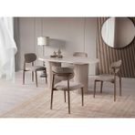 Viento Mobilya Bohem Aytaşı Desen Hg Açılır 160X90 Masa Liza 4 Adet Vizon Coco Kumaş Sandalye Masa Takımı - 160 X 90