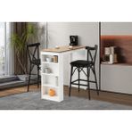 Viento Mobilya Forsa Diş Budak Desen Sabit 120X50 Masa 4 Adet Suni Deri Metal Çapraz Bar Sandalyesi Masa Takımı - Dışbudak - 120 X 50