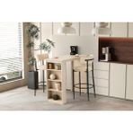 Viento Mobilya Forsa Sidon Desen Sabit 120X50 Masa 4 Adet Bukle Kumaş Metal Gözde Bar Sandalyesi Masa Takımı - 120 X 50