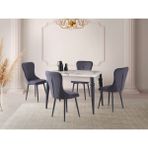 Viento Mobilya Kelebek Venezia Hg Açılır 110X70 Masa Leon 4 Adet Antrasit Babyface Kumaş Sandalye Masa Takımı - 110 X 70