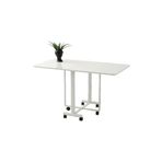 Viento Mobilya Lizbon Beyaz Renk Katlanır Açılır 130X70 Masa (Kapalı Ölçü 10X70, Yarım Açık Ölçü 70X70)