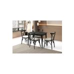 Viento Mobilya Milano Irony Highgloss Açılır 100X60 Masa 4 Kişilik Babyface Metal Çapraz Sandalye Masa Takımı