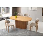 Viento Mobilya Orkide Naturel Sabit 160X90 Masa 4 Adet Bukle Kumaş Ahşap Nergis Sandalye Masa Takımı - 160 X 90