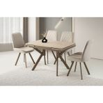 Viento Mobilya Petra Sidon Desen Yanlardan Açılır 110X70 Masa 4 Adet Babyface Metal Ayak Fulya Sandalye Masa Takımı - 110 X 70