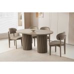 Viento Mobilya Picasso Cappicino Hg Açılır 160X90 Masa 8 Adet Babyface Ahşap Iskelet Nergis Sandalye Masa Takım - Cappuccino - 160 X 90