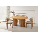Viento Mobilya Picasso Naturel Açılır 160X90 Masa 4 Adet Bukle Kumaş Ahşap Iskelet Nergis Sandalye Masa Takımı - 160 X 90