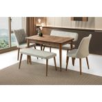 Viento Mobilya Silva Diş Budak Desen Açılır 120X70 Masa 6 Kişilik Babyface Nova Bench Takımı Masa Takımı - Dışbudak - 120 X 70