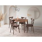 Viento Mobilya Venüs Hazal Highgloss Açılır 100X60 Masa Bahar 4 Adet Kahve Babyface Sandalye Masa Takımı - Ahşap - 100 X 60