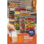 Vienve Hava Geçirmez Saklama Kabı Seti Antrasit 24'lü 6 x 250 - 500 - 750 - 1200 ML