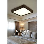 Viesteknoloji AHŞAP SİYAH KASA TAVANA SIFIR MODERN AVİZE ZARİF VE ULTRA DAYANIKLI 24W KARE EV-OFİS-BAĞ EVİ ARMATR