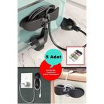 VİGENTİNO 5 Adet Yapışkanlı Airfryer Kablo Sabitleyici Düzenleyici Çok Amaçlı Kablo Tutucu Kablo Toparlayıcı