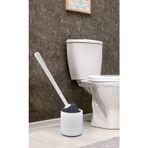 Vigentino Silikon Wc Tuvalet Banyo Fırçası Klozet Fırçası Beyaz-Gri Oval