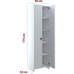 Vigom 5 Katlı Kapaklı mutfak banyo dolabı - Ahşap - Beyaz