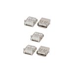 Vigor 5 Adet USB 2.0 Dişi Konnektör 4 Pin Pcb Şase 90 Derece USB Type-A Soket