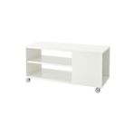 Vihals Tekerlekli Beyaz Renk Orta Sehpa 91X37 Cm Depolama Alanli