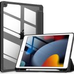 VIKESI iPad 9. / 8. / 7. Nesil 10,2 inç (2021/2020/2019 Çıktı), Şeffaf Arka Kılıf, TPU Darbeye Dayanıklı Çerçeve Kapağı [Dahili Kalem Tutucu, Otomatik Uyku/Uyanma Desteği] ipad 10.2 için - Siyah