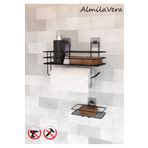 VİKİHOUSE Güçlü Yapışkanlı Banyo Rafı Kağıt Havlu Tutacağı Ve Metal Sabunluk Set Düzenleyici