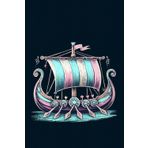 Viking Ship Notebook Heroes Voyage Norse: 120 lined pages wide ruled