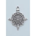 Viking Vegvisir Pusula Gümüş Kaplama Kolye Ucu