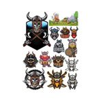 Vikings İsklelet Ve Savaşçı Sticker Set 17 Parça Telefon, Tablet, Defter, Laptop Sticker
