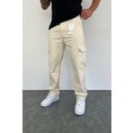 viking's line Baggy Krem-Bej Renk Kargo Cepli Pantolon