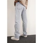viking's line Erkek Baggy Jeans buz mavi kar yıkama wide leg pantolon