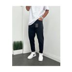 viking's line Erkek Siyah Boyfriend Kot Pantolon Rahat Kalıp Pantolon